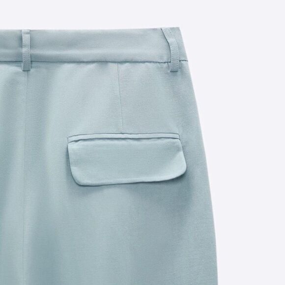 ZARA FULL LENGTH LINEN BLEND PANTS - Picture 4 of 9